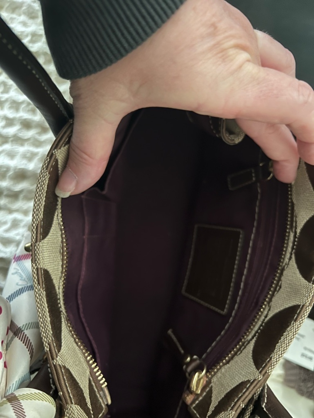 COACH signature brown/tan double handle tote - Picture 12 of 12